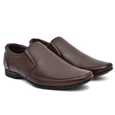 Premium quality brown leather slip-ons showcasing relaxed style.